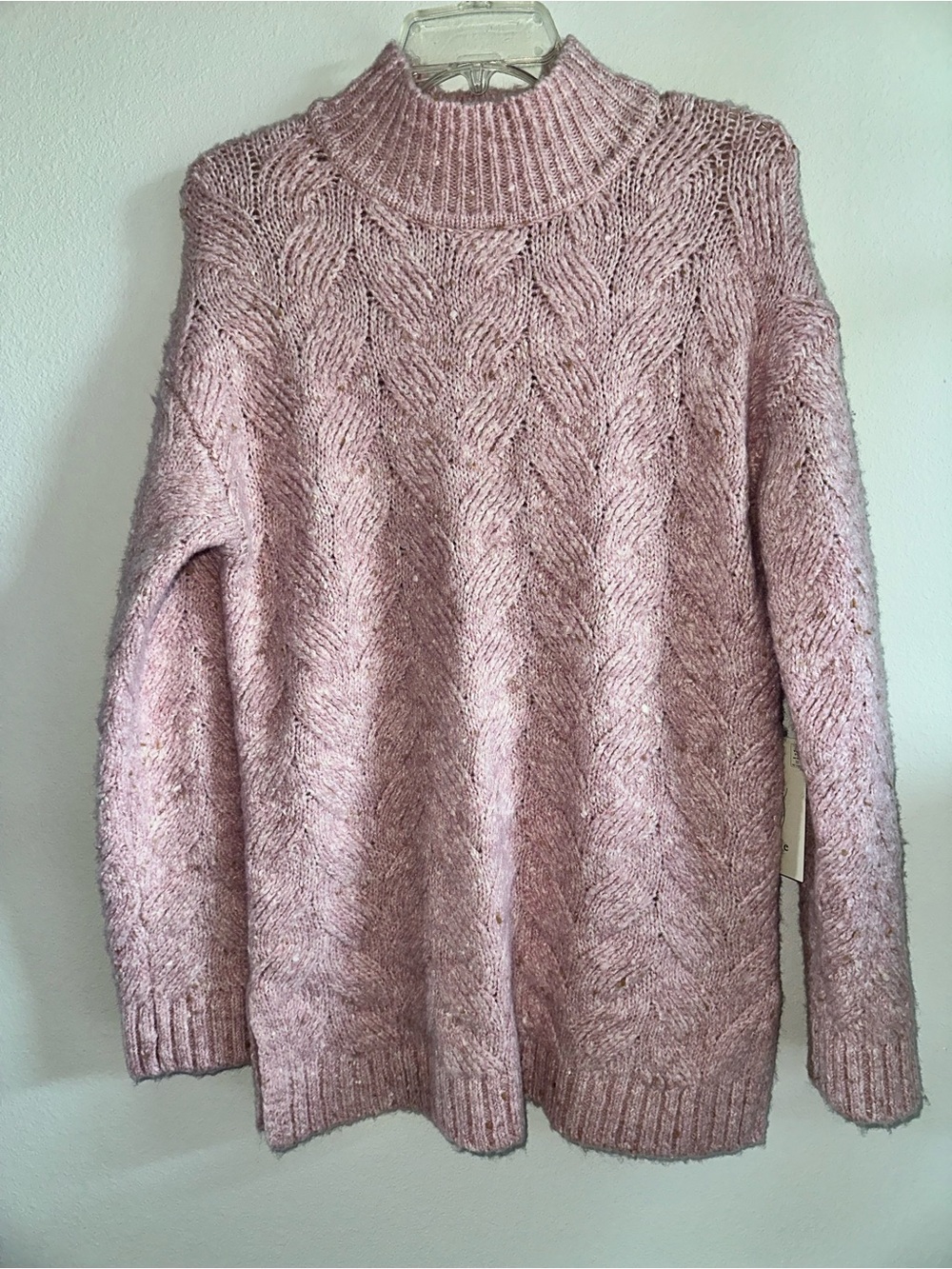 Joie Cozy Cable Knit Sweater - Dusty Pink size S